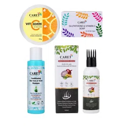 CARET ORGANIC Set Of 4 Nourishing Cream, Glutathione Soap, Shampoo & Onion Hair Oil-18