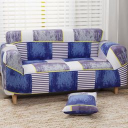 Lukzer Multicoloured Printed Polyester 1 Piece Sofa Cover With Arms-image-85