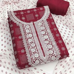 Peachmode Printed Viscose Rayon Unstitched Dress Material-image-3