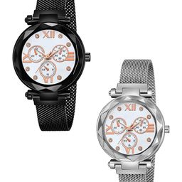 Gopal Shopcart Unisex Pack of 2 Embellished Regular Analogue Watches-GR379RG 12D-image-98