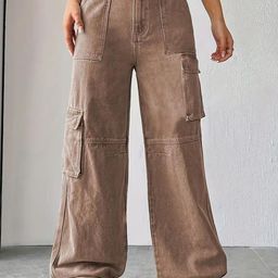 DressBerry Women Comfort Wide Leg High-Rise Light Fade Acid Wash Stretchable Jeans-image-84