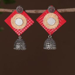 iTokri Zubiya German Silver Dome Shaped Jhumkas-image-26