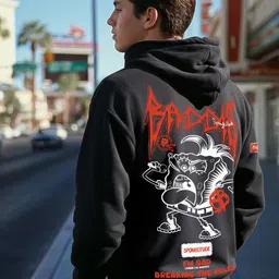Bewakoof Heavy Duty Men Printed Hooded Sweatshirt-picture-21
