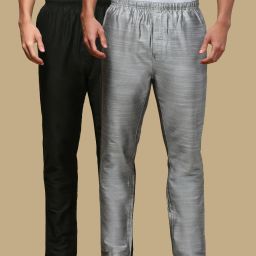 Pack of 2 Men's Solid Viscose Blend Pyjama Elasticwaist with Side Pockets Men Pyjama-image-25