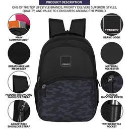 Priority Unisex Camouflage Backpack with Compression Straps image 4