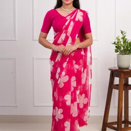 KCPC BANDHANI Pink Pure Georgette Sarees-picture-3