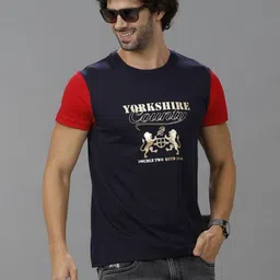 Double Two Men Avengers Printed Applique Slim Fit T-shirt-image-5