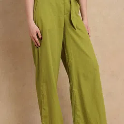 RAREISM Ronuo Olive Women Comfort Straight Fit High-Rise Trousers-picture-51