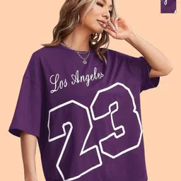 Dreambe Women 2 Printed V-Neck Applique T-shirt-picture-46