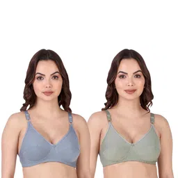 Women Cotton Blue,Green Non Padded Non-Wired Lingerie Bra Sport wear Gym Crop Tank Top-picture-16
