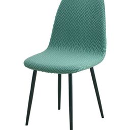 HOKIPO Continental Green Jacquard Stretchable Shell Dining Chair Cover-image-2