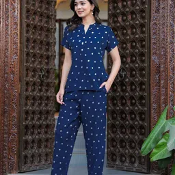 NNAVDHA Polka Dot Printed Top With Trousers Co-ords-picture-27