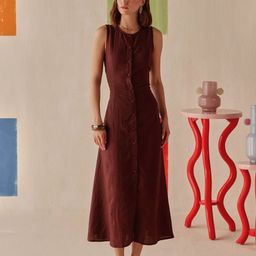 Sage by Mala Rhea Round Neck Shirt Midi Dress-image-51
