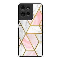QRIOH Geometrical Marble Real Printed Motorola G75 5G Impact Resistant Back Case-3
