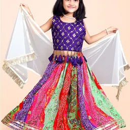 satyamfab Girls Embroidered Mirror Work Ready to Wear Lehenga & Blouse With Dupatta-picture-17