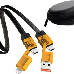 POZUB 4-in-1 Fast Charging 2 to 2 Cable Data Transfer 65W Flat Nylon Braided Cable Charging Pad-image-98