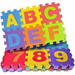 36 Pieces Mini Puzzle Foam Mat for Kids, Interlocking Learning Alphabet and Number Mat for Kids-23