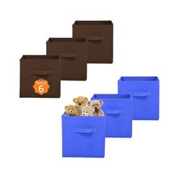 Aura Blue & Brown 6 Pieces Non-Woven Multi-Utility Organisers-51