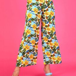 Popwings Women Printed Smart Loose Fit Mid-Rise Easy Wash Regular Trousers-picture-3