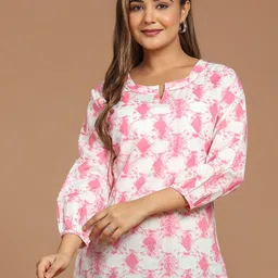 Cotton Curio Geometric Printed Pure Cotton Kurti-image-48