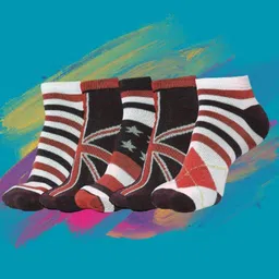MJE Men Pack Of 5 Patterned Ankle Length Socks-image-56