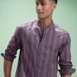 HIGHLANDER Men Comfort Opaque Striped Casual Shirt-picture-9