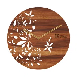 12 fox Brown Wooden Analogue Wall Clock-image-69