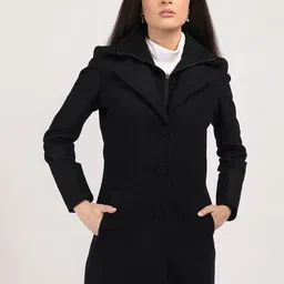HONNETE Double Collar Single-Breasted Hip-Length Winter Overcoat-picture-48