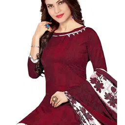 Unstitched Printed Cotton Blend Kurta & Patiyala Dress Material with Dupatta-image-51
