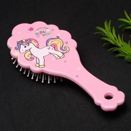 Stoln Unicorn Printed Zig Zag Shaped Hair Brush- Pink-7