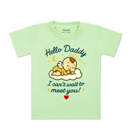 arvesa Hello Daddy I can't Wait To Meet You Printed Kids Tshirt-picture-39