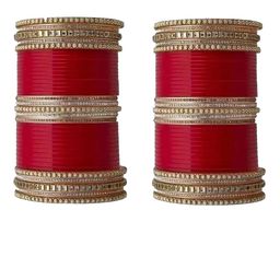 Shopmart Set Of 2 Stone-Studded Chuda Bangles-image-80