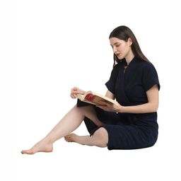 Aura Shawl Collar Knee Length BathRobe-image-54