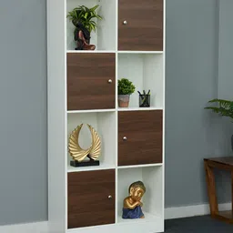 Royaloak Brown & White Wooden Combination Milan Italian Book Shelf-41