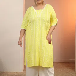 EXTRA LOVE BY LIBAS Women Ethnic Motifs Printed Casual Straight Kurta-image-13