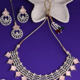 Sukkhi Gold-Plated American Diamond-Studded Jewellery Set-picture-17