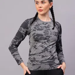 Trenz Women Sports Printed Ethnic Antimicrobial Slim Fit T-shirt-image-22