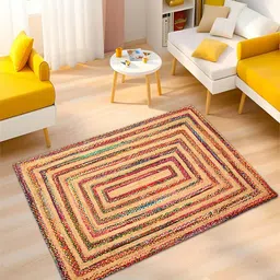 Myntra Elegant Homes Green Striped Cotton Carpet-20