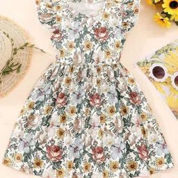Kidotsav Floral Print Fit & Flare Dress-picture-9