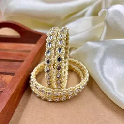 Wedding Chuda by Hitesh Bangles Set Of 4 Artificial Stone Studded Bangles-11