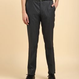 Men Slim Fit Grey Viscose Rayon Trousers-image-66