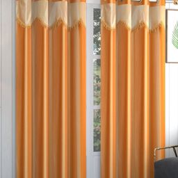 Galaxy Home Decor Gold-Toned & Beige 2 Pieces Long Door Curtains-image-88
