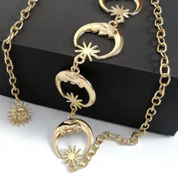 Peora Gold Plated Moon Star Style Waist Chain-image-63