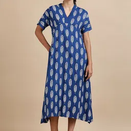 BLACK & BLAH BLAH Printed A-Line Midi Ethnic Dress-image-20