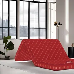 USHA SHRIRAM Essentio Maroon Quilted 3 Fold Reversible Travel Single Size Mattress-image-19