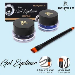Ronzille Waterproof Kajal & Eyeliner - 3 g each - Black - Blue-27