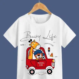 itsmycostume Kids Graphic Printed Round Neck Cotton T-shirt-40