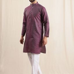 Anouk Men Geometric Embroidered Kurta with Pyjamas-image-64