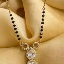 Anouk Gold-Plated Artificial Stones and Beads Mangalsutra-16