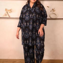Indietoga Pure Cotton Printed Tunic With Trousers Co-Ords-image-35